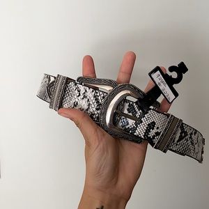 Snake Skin Double Buckle Belt